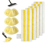 YiyouYi 8 Pièces Vapeur Accessoires Set pour Karcher Easyfix SC 1, SC 2, SC 3, SC 4, SC 5, Convient à Tous les Types de Sols, Lavable et Réutilisable (5 Lingettes pour Mop + 3 Bonnettes Microfibre)