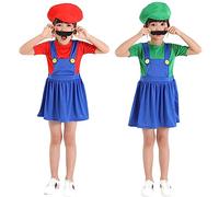 YIYUANIJI Super Frères Costume Classique de pour Adultes/Costume de Héros de l'enfance,avec Casquette et Moustache, pour Carnaval et Cosplay