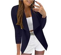 YIzdegg Blazer pour femme - Veste de costume à pois pour femme - Élégante veste d'affaires fine et légère - Blazer court à revers - Veste blazer décontractée - Veste ample classique - Cardigan