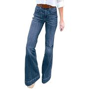 YIzdegg Bootcut Jean pour femme - Taille haute - Coupe ajustée - Avec boutonnière - Élégant - Confortable - Respirant - Skinny - Taille haute - Pour adolescentes et filles - Streetwear, bleu foncé, M