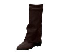 YIzdegg Bottes Hautes pour Femme Hiver - Bottes de Cow-girl en Cuir Bottes Western Bottes à Pointe Bottes à Talon Épais Bottes Vintage Imperméables Bottes de Cavalerie Bottes Femme, café, 39 EU