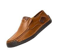 YIzdegg Chaussures à la main pour homme Chaussures décontractées en plein air Un talon plat Chaussures en cuir Aide au printemps Grande taille Chaussures de vache Taille 50 Homme, marron, 47 EU