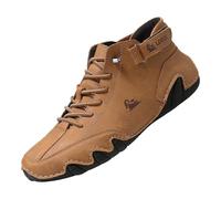 YIzdegg Chaussures de sport tendance pour homme - Fond plat - Maille légère et respirante - À enfiler - Confortables - Couleur unie - Simples - Caractéristiques : chaussures pour homme rétro 4, marron