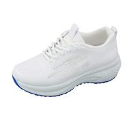 YIzdegg Chaussures d'entraînement pour femme - Confortables - Chaussures de sport extra larges - Dessous souple - Légères et respirantes - Avec lacets - En maille, Blanc., 39