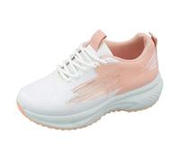 YIzdegg Chaussures d'entraînement pour femme - Confortables - Chaussures de sport extra larges - Dessous souple - Légères et respirantes - Avec lacets - En maille, Rose, 38