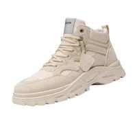YIzdegg Chaussures d'hiver chaudes pour homme avec rehausseur | Chaussures de randonnée à lacets - Protection contre les pas - Chaussures d'extérieur - Unies - Bottes d'hiver classiques et