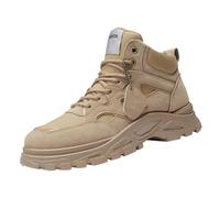 YIzdegg Chaussures d'hiver chaudes pour homme avec rehausseur | Chaussures de randonnée à lacets - Protection contre les pas - Chaussures d'extérieur - Unies - Bottes d'hiver classiques et