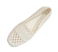 YIzdegg Damen Ballerinas Bequem Slip On Ballerina Schuhe Rutschfest Flache Stricken Sommerschuhe Sommer Elegant Schuhe Weiche Sportlich Tanzschuhe Für Alltag, blanc, 40 EU
