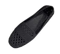 YIzdegg Damen Ballerinas Bequem Slip On Ballerina Schuhe Rutschfest Flache Stricken Sommerschuhe Sommer Elegant Schuhe Weiche Sportlich Tanzschuhe Für Alltag, Noir (Schwarz), 38
