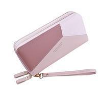 YIzdegg Étuis pour cartes de crédit Noir Femme Long Embrayage Grande Capacité Portefeuille Double Couche Épissage Contrasté Changement de Couleur Sac à Main Porte-monnaie Femme, rouge, Taille unique