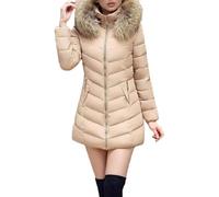YIzdegg Manteau d'hiver long pour femme - Veste d'hiver chaude pour femme - Veste matelassée avec capuche - Doudoune matelassée - Manteau parka de transition - Doudoune chaude doublée, Kaki 90, XL