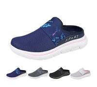YIzdegg Orthopädisch Sandalen pour femme Walkingschuhe, Leicht Weite H Schlappen, Sommerschuhe Mit Fußbett, Komfort Reisesandalen Rutschfestes, Leichtgewichts Gesundheitsschuh, Bleu (Aaadunkelblau