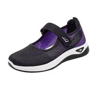 YIzdegg Orthopädische Femme Atmungsaktive Sportschuhe Weiche Bequem Turnschuhe Vermascht Schnell Orthopädische Schuhe Leichte Rutschfeste Mesh Memory Schaum Freizeitschuhe Sneaker, Noir , 41 EU