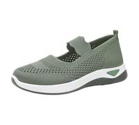 YIzdegg Orthopädische Femme Slip On Walkingschuhe Atmungsaktiv Rutschfest Sommerschuhe Mesh Klassische Diabetiker Schuhe Breite Fuß Weiche Sohlen Sandalen Krankenschwester Freizeitschuhe, Vert, 41