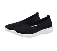 YIzdegg Orthopädische Schuhe Damen, Leicht Weite H Walkingschuhe, Vermascht Atmungsaktive Laufschuhe, Lässige Komfort Sommerschuhe, Bequeme Outdoor Turnschuhe Slip On Frauen Sneaker, Noir , 36 EU