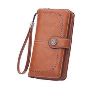 YIzdegg Portefeuille Femme Nouveau Portefeuille Multifonction Grande Capacité Portefeuille Sac à Main Portefeuille Homme Grand Passeport, marron, Taille unique