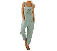 YIzdegg Salopette d'été pour femme - Couleur unie - Motif floral - Vêtement de travail - Confortable - Extensible - Pour la grossesse - Jardin - Salopette pour combinaison - Pantalon de travail - Sans
