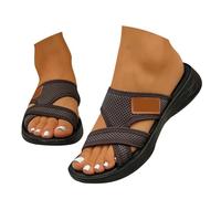 YIzdegg Sandales orthopédiques pour femme Hallux Valgus - Mules plates confortables à gros orteils - Sandales de plage légères en maille - Élégantes et larges - Chaussures décontractées pour l'été