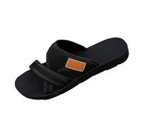 YIzdegg Sandales orthopédiques pour femme - Sandales plates confortables à gros orteils - En maille légère - Sandales de plage élégantes et larges - Chaussures décontractées, Noir , 42 EU