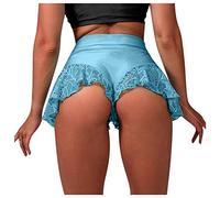 YIzdegg Short camouflage pour homme - Taille serrée - Pour femme - Bikini - Small Ruffled - Dentelle haute danse, bleu, XXL