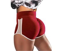 YIzdegg Short de fitness 2024 pour femme - Taille haute - Lifting des fesses - Short de fitness - Short de sport creux, rouge, XXL