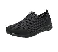 YIzdegg Sneaker pour femme Atmungsaktiv Schwarz - Mesh Turnschuhe Bequem Leichtgewichts Laufschuhe Rutschfest Slip-On Trainer Zum Joggen Sport Freizeitschuhe Walkingschuhe Gesundheitsschuhe, Noir
