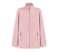 YIzdegg Veste demi-saison élégante en polaire douce pour femme avec fermeture éclair intégrale - Veste d'extérieur classique - Couleur unie - Veste de loisirs pour l'automne, C146, XXL