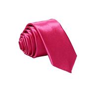 Yizelli 1,9 Pouces Couleur Unie Cravate Maigre pour Homme Femme Cravates Minces pour Performance Remise Diplômes de Fête de Mariage - Rouge Rosé