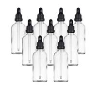 YIZHAO Flacon Compte Gouttes 100ml, Transparent Flacon Huile Essentielle Vide avec Pipette Verre, pour Huile Essentielle, Aromathérapie, Laboratoire, Massage, Cosmétique, Voyage - 9 Pcs
