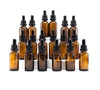 YIZHAO Flacon Compte Gouttes 30ml, Ambré Flacon Huile Essentielle Vide avec Pipette Verre, pour Huile Essentielle, Aromathérapie, Laboratoire, Massage, Cosmétique, Voyage - 18 Pcs