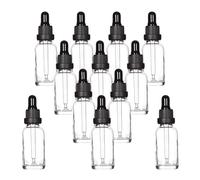 YIZHAO Flacon Compte Gouttes 30ml, Transparent Flacon Huile Essentielle Vide avec Pipette Verre, pour Huile Essentielle, Aromathérapie, Laboratoire, Massage, Cosmétique, Voyage - 12 Pcs