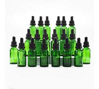 YIZHAO Flacon Compte Gouttes 30ml, Vert Flacon Huile Essentielle Vide avec Pipette Verre, pour Huile Essentielle, Aromathérapie, Laboratoire, Massage, Cosmétique, Voyage - 24 Pcs