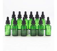YIZHAO Flacon Compte Gouttes 30ml, Vert Flacon Huile Essentielle Vide avec Pipette Verre, pour Huile Essentielle, Aromathérapie, Laboratoire, Massage, Cosmétique, Voyage - 12 Pcs