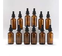 YIZHAO Flacon Compte Gouttes 50ml, Ambré Flacon Huile Essentielle Vide avec Pipette Verre, pour Huile Essentielle, Aromathérapie, Laboratoire, Massage, Cosmétique, Voyage - 12 Pcs