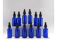 YIZHAO Flacon Compte Gouttes 50ml, Bleu Flacon Huile Essentielle Vide avec Pipette Verre, pour Huile Essentielle, Aromathérapie, Laboratoire, Massage, Cosmétique, Voyage - 12 Pcs