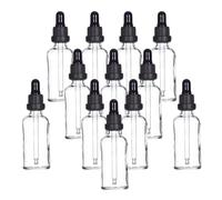 YIZHAO Flacon Compte Gouttes 50ml, Transparent Flacon Huile Essentielle Vide avec Pipette Verre, pour Huile Essentielle, Aromathérapie, Laboratoire, Massage, Cosmétique, Voyage - 12 Pcs