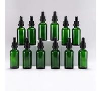YIZHAO Flacon Compte Gouttes 50ml, Vert Flacon Huile Essentielle Vide avec Pipette Verre, pour Huile Essentielle, Aromathérapie, Laboratoire, Massage, Cosmétique, Voyage - 12 Pcs