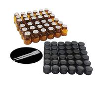 Yizhao Flacon Echantillon Huile Essentielle Vides 1ML, Fiole en Verre Amber avec [Réducteurs d'Orifice], pour Massage, Aromathérapie, Bouteille de Laboratoire -36Pcs