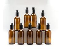 YIZHAO Flacon Spray Vide 100ml, Ambré Bouteille Spray Verre, avec Brouillard de Pulverisateur Fine, pour Huiles Essentielles, Aromathérapie, Parfums, Nettoyage, Voyage, Pharmacie - 9Pcs