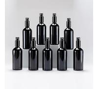 YIZHAO Flacon Spray Vide 100ml, Noir Bouteille Spray Verre, avec Brouillard de Pulverisateur Fine, pour Huiles Essentielles, Aromathérapie, Parfums, Nettoyage, Voyage, Pharmacie - 9Pcs