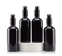 YIZHAO Flacon Spray Vide 100ml, Noir Bouteille Spray Verre, avec Brouillard de Pulverisateur Fine, pour Huiles Essentielles, Aromathérapie, Parfums, Nettoyage, Voyage, Pharmacie - 4Pcs