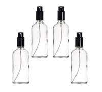 YIZHAO Flacon Spray Vide 100ml, Transparent Bouteille Spray Verre, avec Brouillard de Pulverisateur Fine, pour Huiles Essentielles, Aromathérapie, Parfums, Nettoyage, Voyage, Pharmacie - 4Pcs