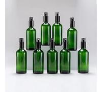 YIZHAO Flacon Spray Vide 100ml, Vert Bouteille Spray Verre, avec Brouillard de Pulverisateur Fine, pour Huiles Essentielles, Aromathérapie, Parfums, Nettoyage, Voyage, Pharmacie - 9Pcs