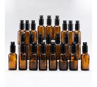 YIZHAO Flacon Spray Vide 30ml, Ambré Bouteille Spray Verre, avec Brouillard de Pulverisateur Fine, pour Huiles Essentielles, Aromathérapie, Parfums, Nettoyage, Voyage, Pharmacie - 24Pcs