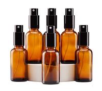 YIZHAO Flacon Spray Vide 30ml, Ambré Bouteille Spray Verre, avec Brouillard de Pulverisateur Fine, pour Huiles Essentielles, Aromathérapie, Parfums, Nettoyage, Voyage, Pharmacie - 6Pcs