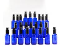 YIZHAO Flacon Spray Vide 30ml, Bleu Bouteille Spray Verre, avec Brouillard de Pulverisateur Fine, pour Huiles Essentielles, Aromathérapie, Parfums, Nettoyage, Voyage, Pharmacie - 24Pcs
