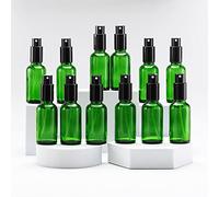 YIZHAO Flacon Spray Vide 30ml, Vert Bouteille Spray Verre, avec Brouillard de Pulverisateur Fine, pour Huiles Essentielles, Aromathérapie, Parfums, Nettoyage, Voyage, Pharmacie - 12Pcs