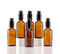 YIZHAO Flacon Spray Vide 50ml, Ambré Bouteille Spray Verre, avec Brouillard de Pulverisateur Fine, pour Huiles Essentielles, Aromathérapie, Parfums, Nettoyage, Voyage, Pharmacie - 6Pcs