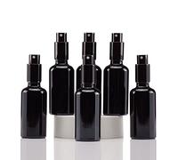YIZHAO Flacon Spray Vide 50ml, Noir Bouteille Spray Verre, avec Brouillard de Pulverisateur Fine, pour Huiles Essentielles, Aromathérapie, Parfums, Nettoyage, Voyage, Pharmacie - 6Pcs