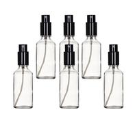YIZHAO Flacon Spray Vide 50ml, Transparent Bouteille Spray Verre, avec Brouillard de Pulverisateur Fine, pour Huiles Essentielles, Aromathérapie, Parfums, Nettoyage, Voyage, Pharmacie - 6Pcs